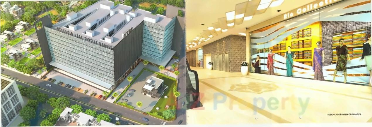3D Elevation of real estate project Bellagio Lace Textile Market located at Puna, Surat, Gujarat