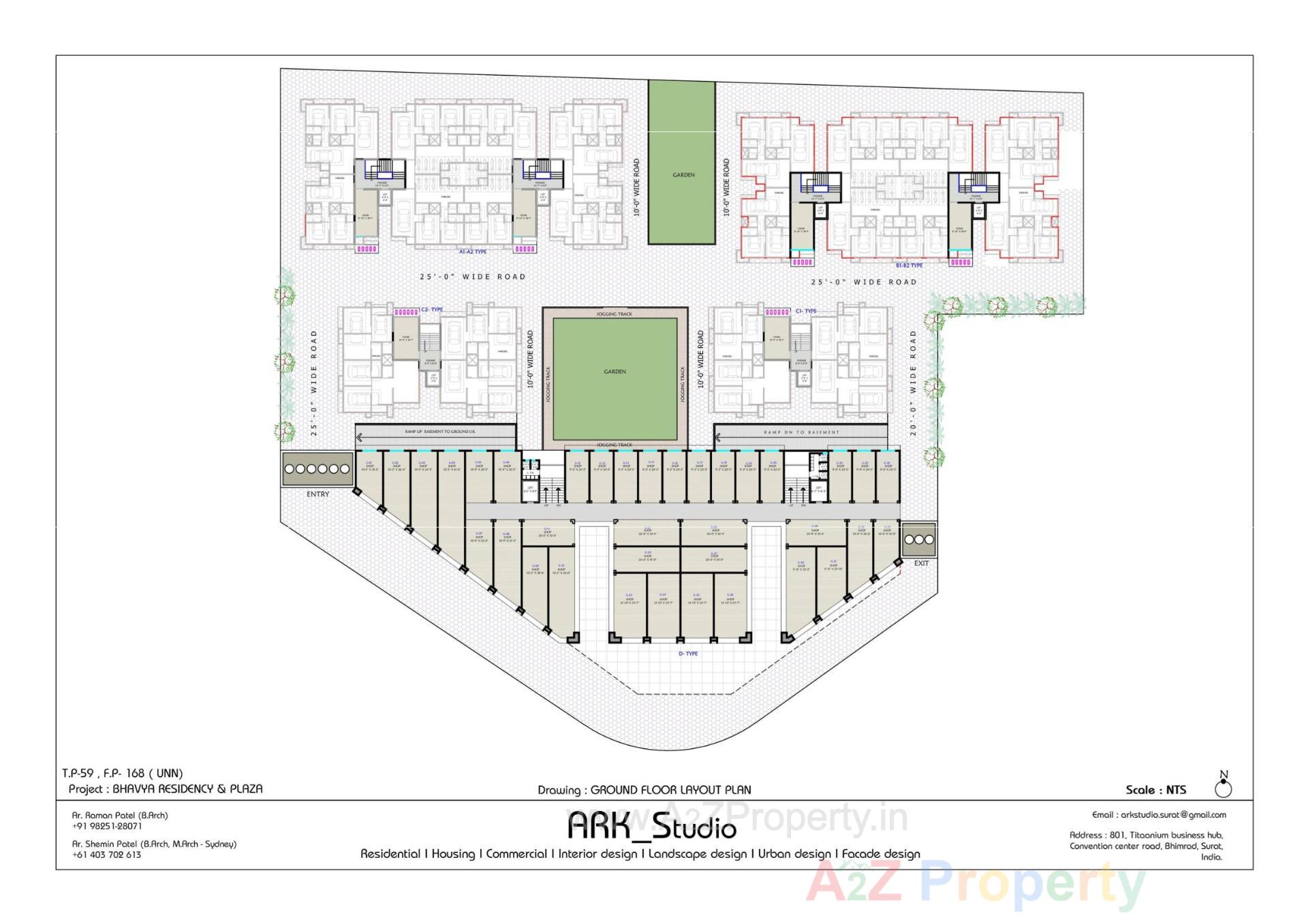 Layout of real estate project Bhavya Resi Plaza located at Unn, Surat, Gujarat