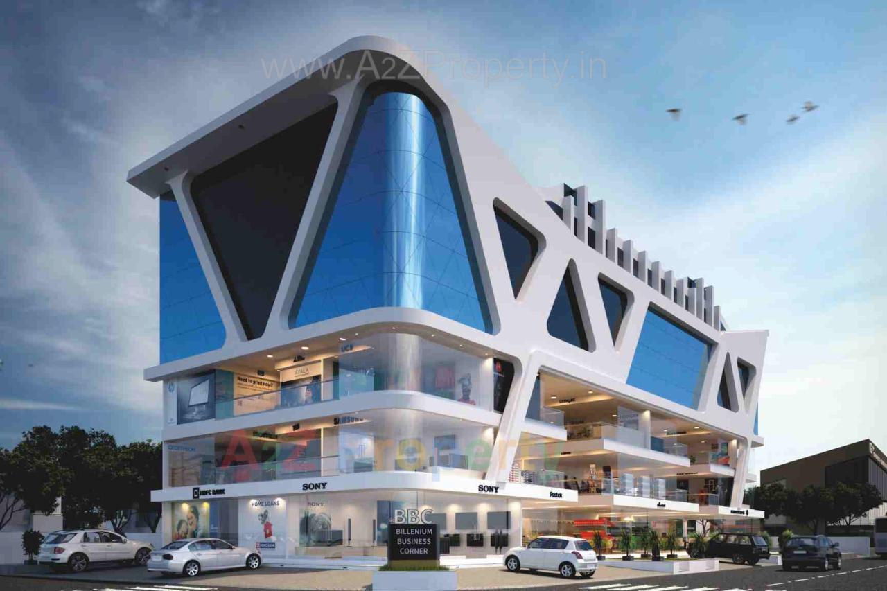 3D Elevation of real estate project Billenium Business Corner located at Puna, Surat, Gujarat