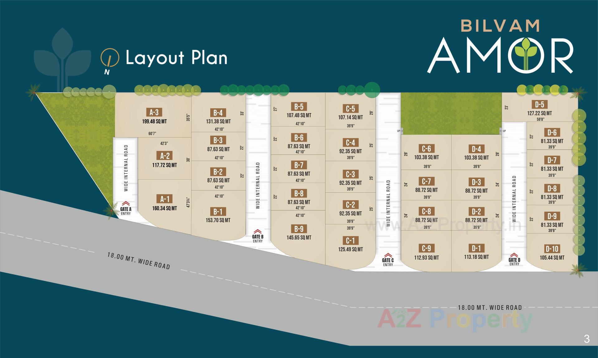 Layout of real estate project Bilvam Amor located at Bhatha, Surat, Gujarat