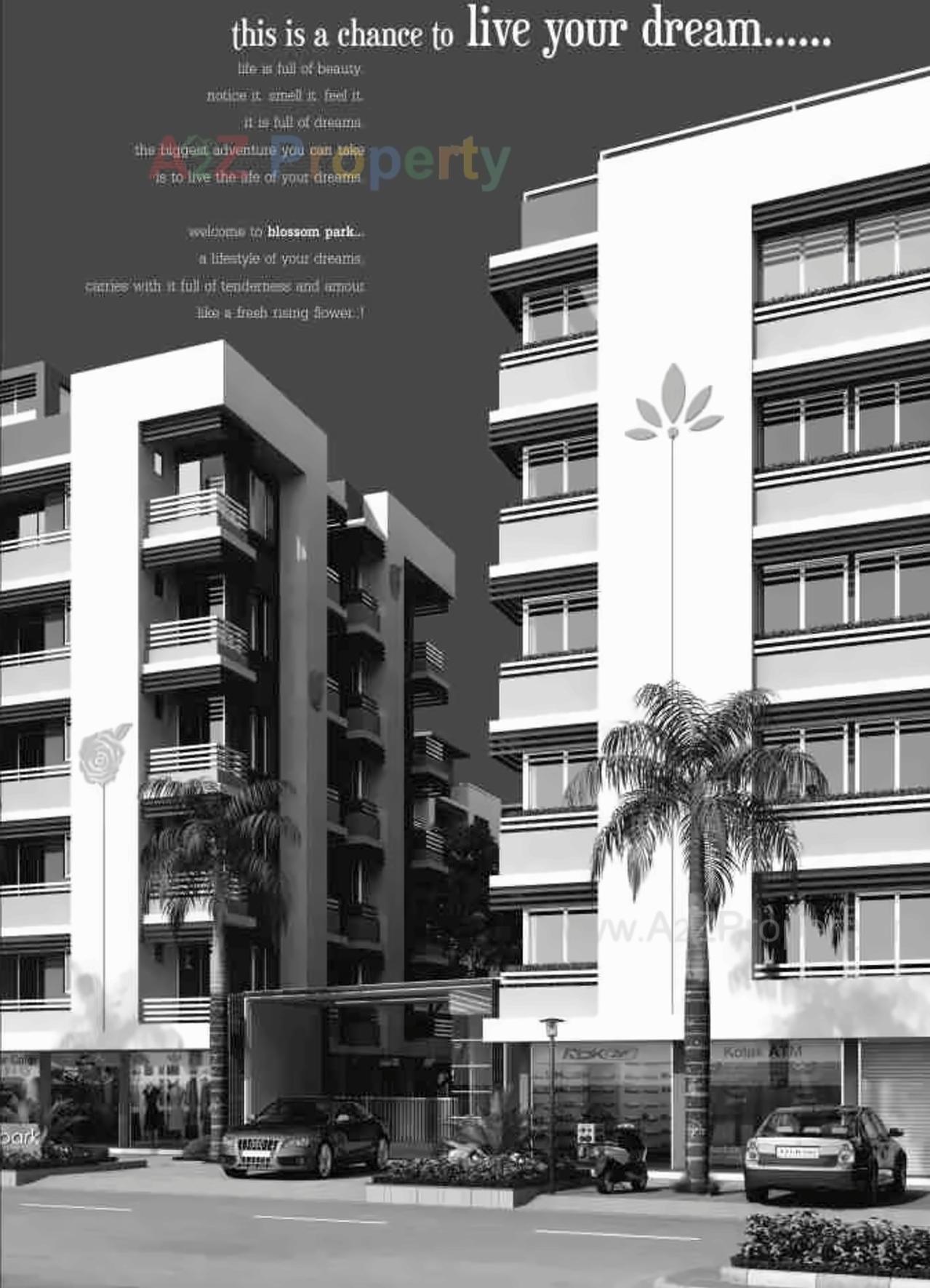 3D Elevation of real estate project Blossom Park located at Kadodara, Surat, Gujarat