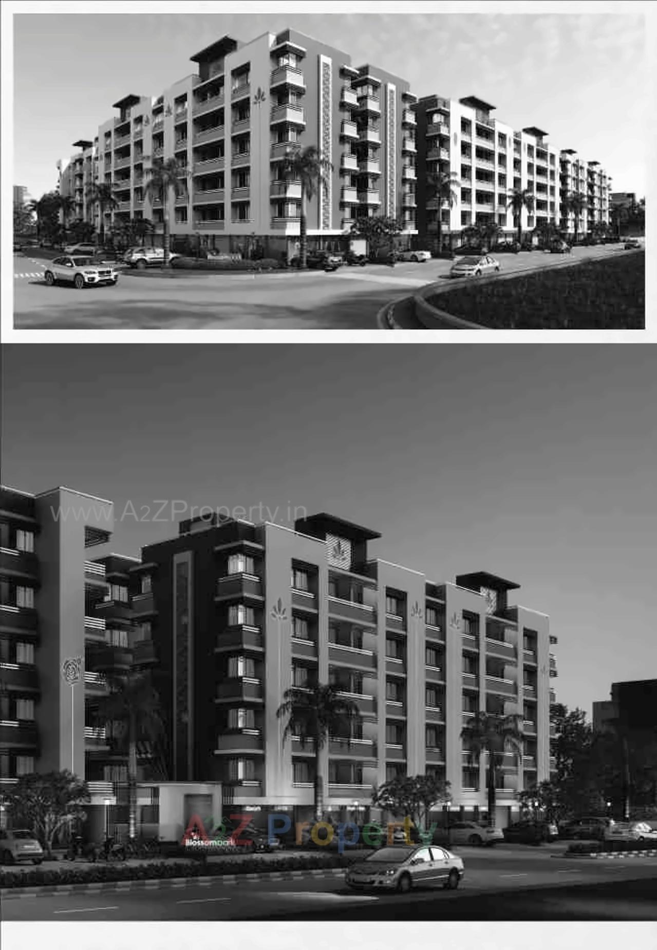 3D Elevation of real estate project Blossom Park located at Kadodara, Surat, Gujarat