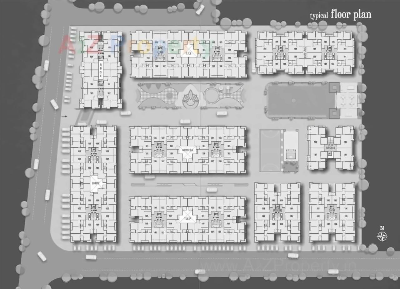 Layout of real estate project Blossom Park located at Kadodara, Surat, Gujarat
