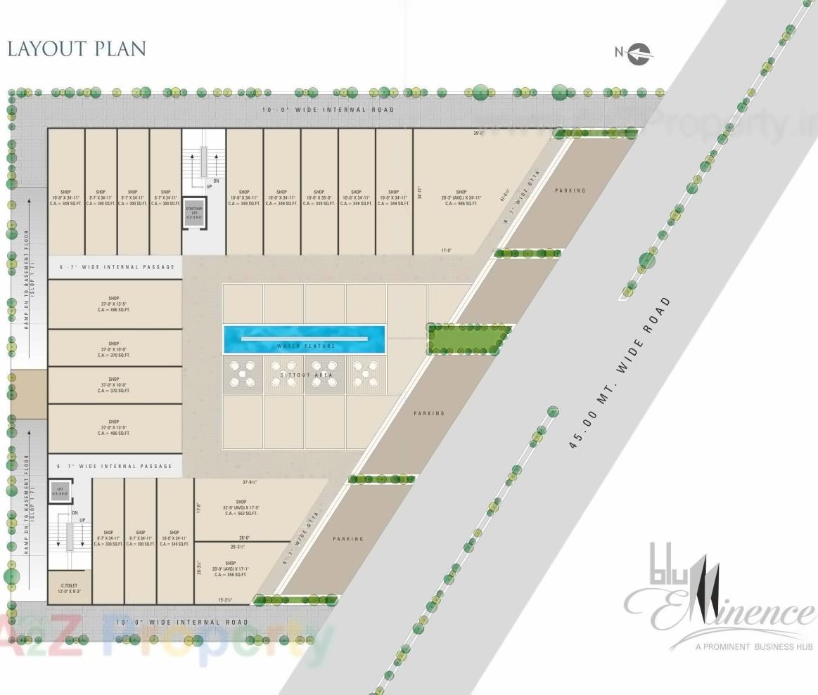 Layout of real estate project Blu Eminence located at Surat, Surat, Gujarat