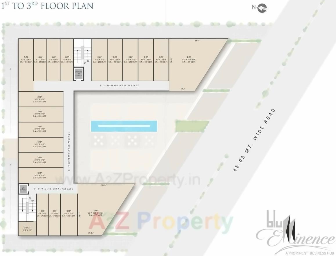 Layout of real estate project Blu Eminence located at Surat, Surat, Gujarat