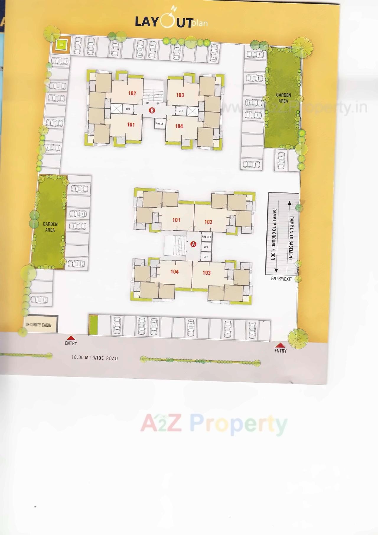 Layout of real estate project Blue Candle located at Singanpore, Surat, Gujarat