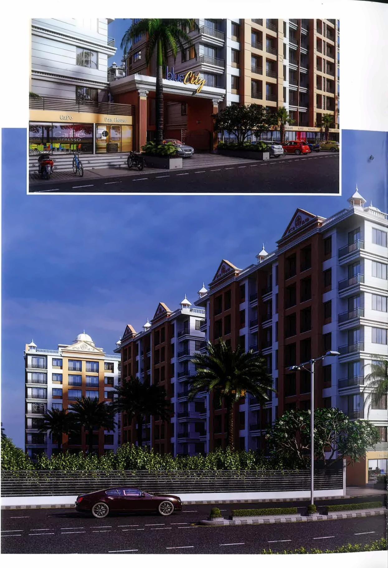 3D Elevation of real estate project Blue City located at Varachha, Surat, Gujarat