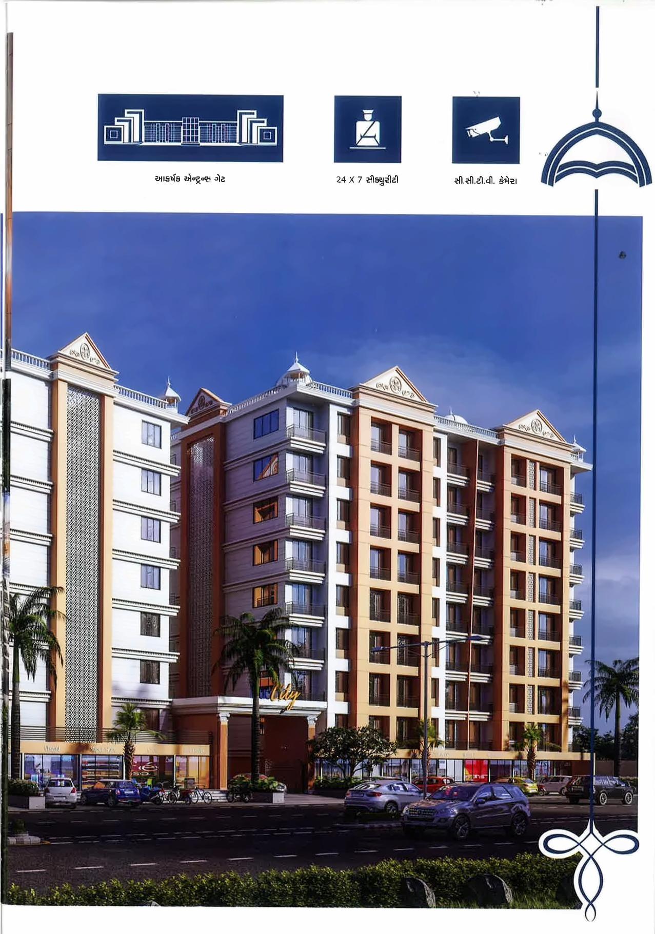3D Elevation of real estate project Blue City located at Varachha, Surat, Gujarat