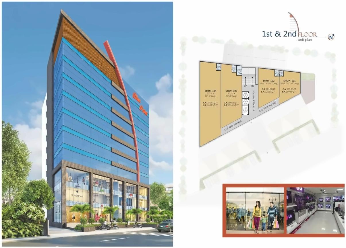 3D Elevation of real estate project Blue Point located at Sarthana, Surat, Gujarat