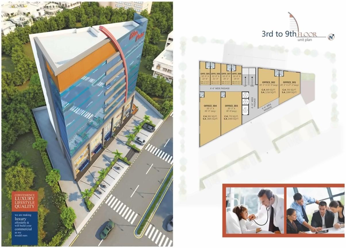 Layout of real estate project Blue Point located at Sarthana, Surat, Gujarat