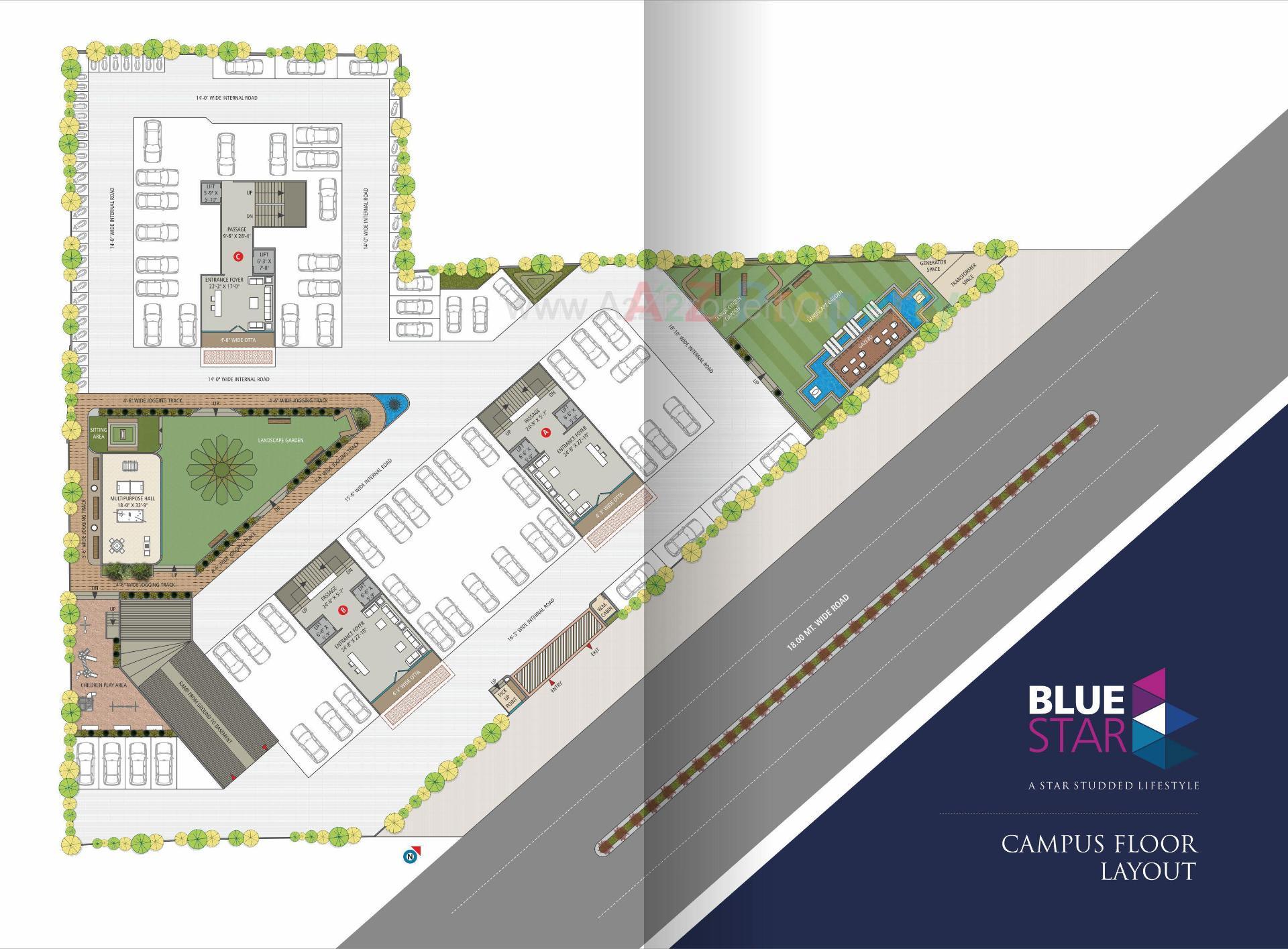 Layout of real estate project Blue Star located at Surat, Surat, Gujarat