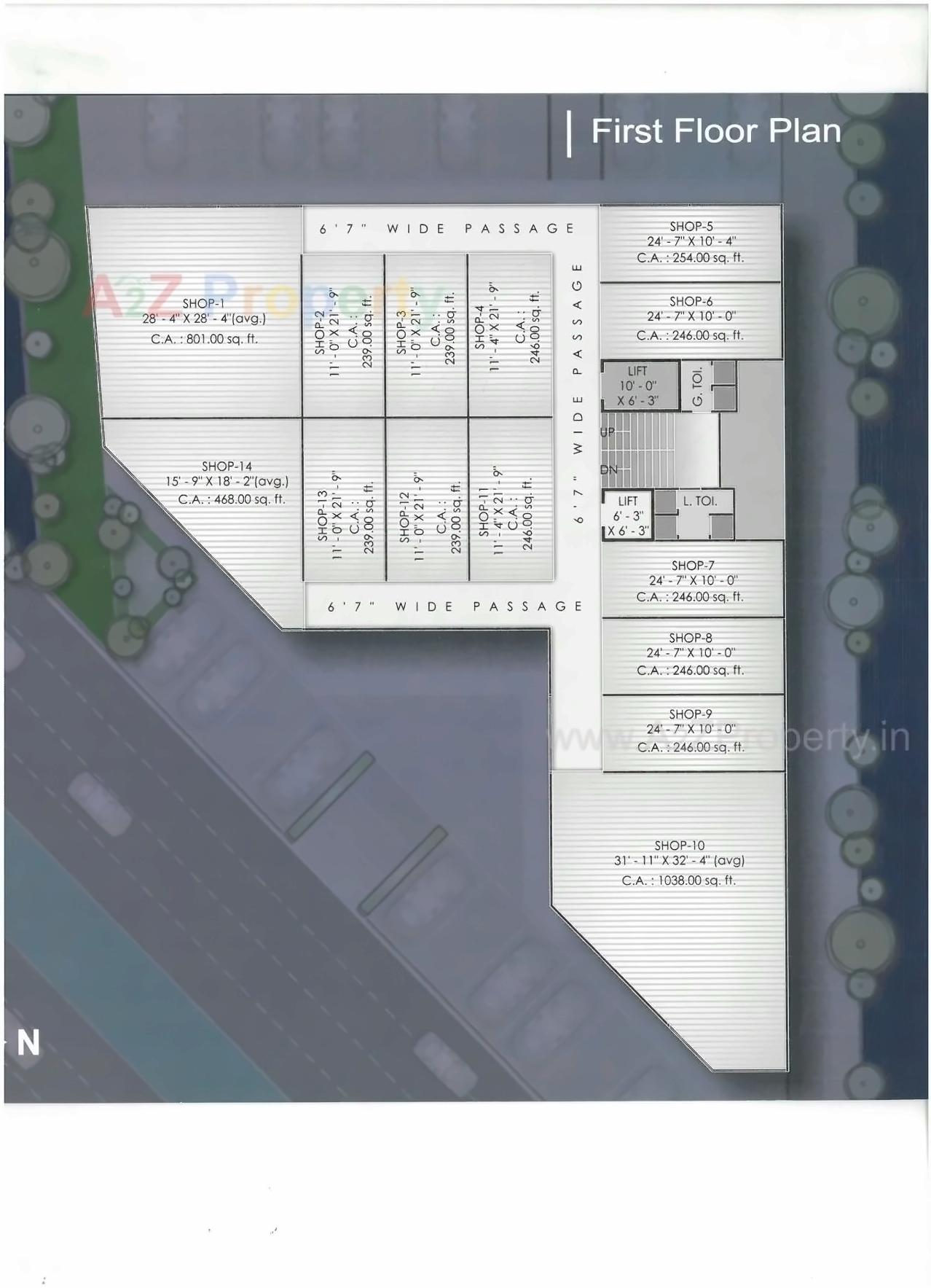 Layout of real estate project Bluearc located at Althan, Surat, Gujarat