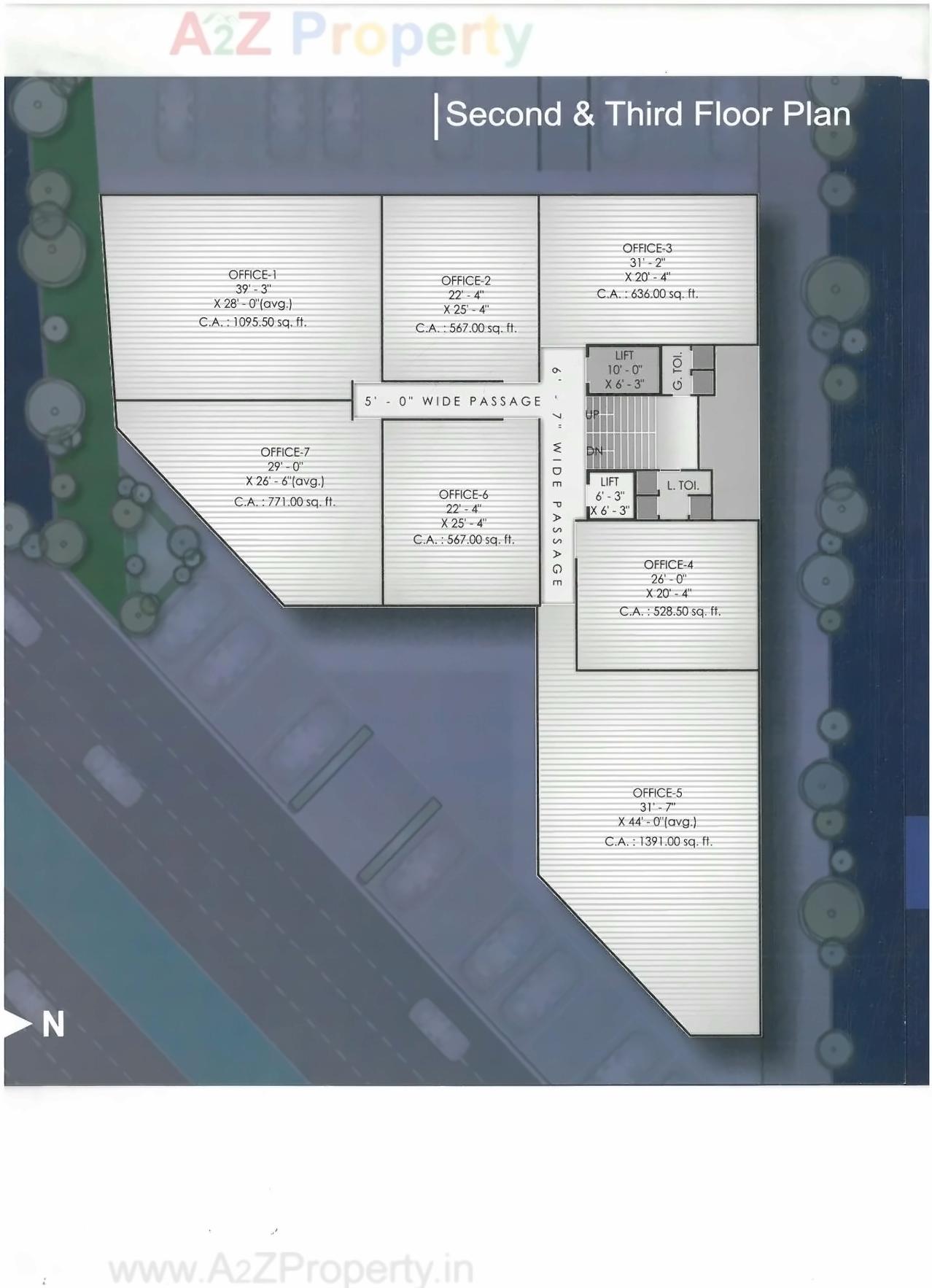 Layout of real estate project Bluearc located at Althan, Surat, Gujarat