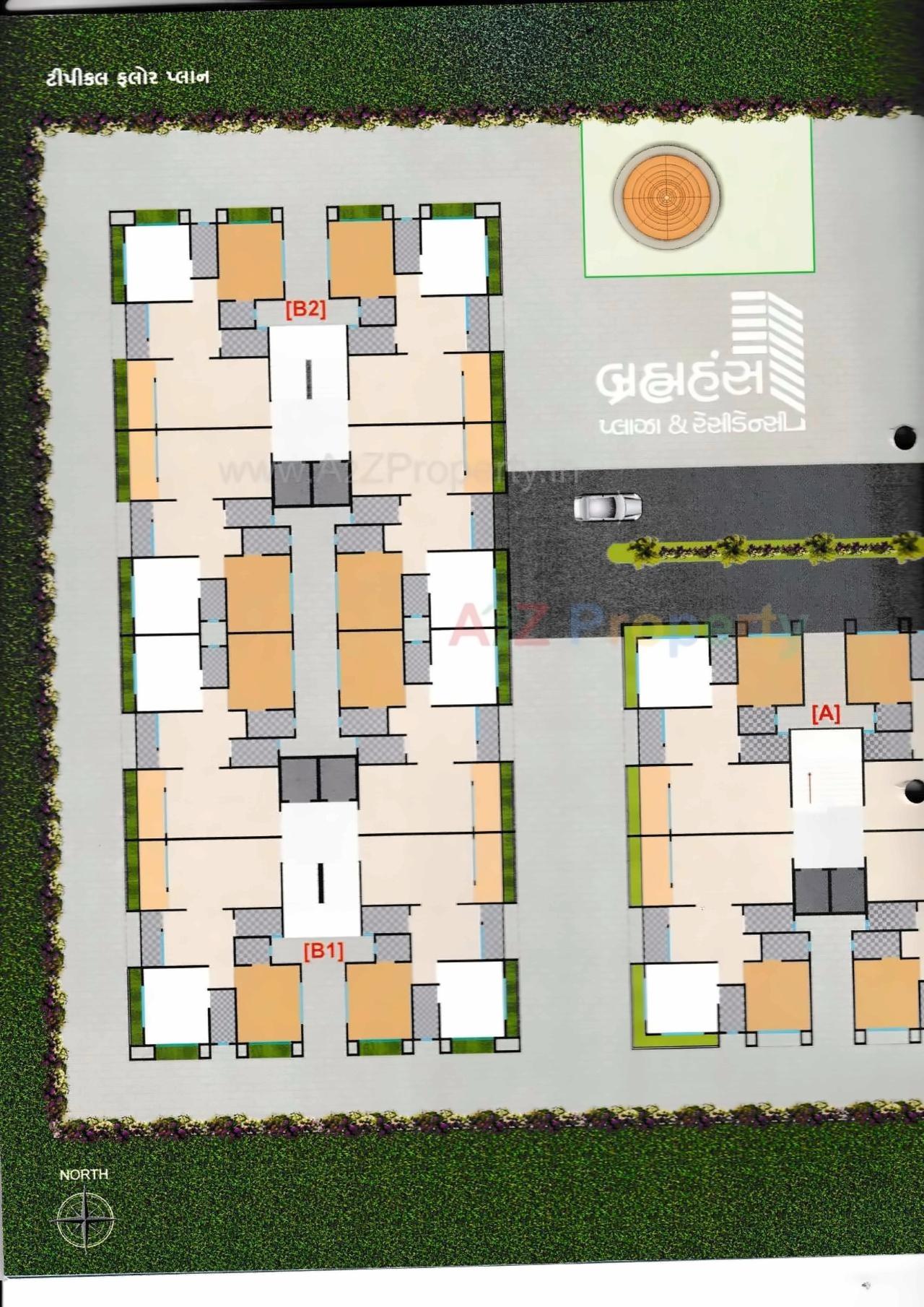 Layout of real estate project Brahmhans Plaza Residency located at Kholvad, Surat, Gujarat