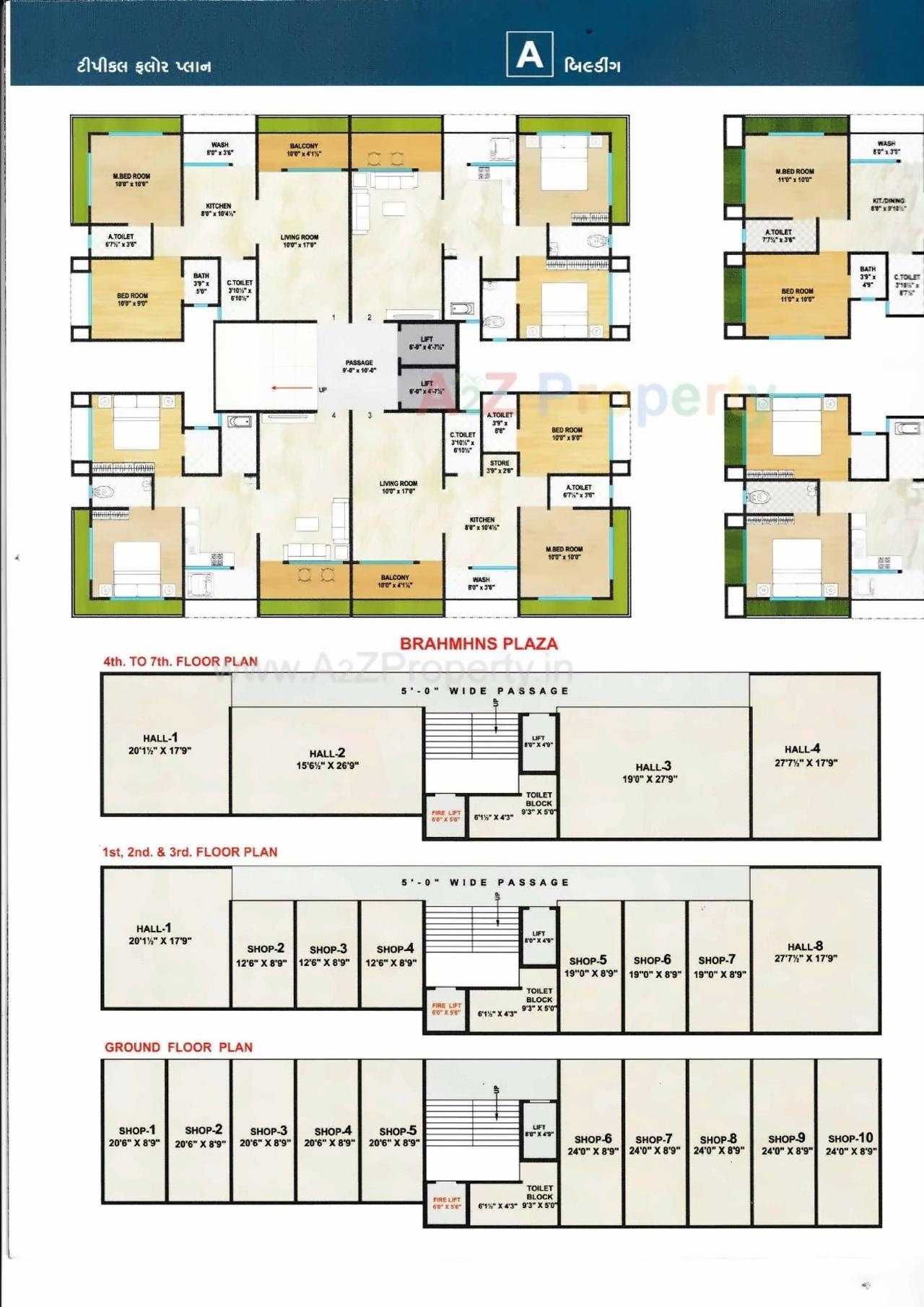 Layout of real estate project Brahmhans Plaza Residency located at Kholvad, Surat, Gujarat