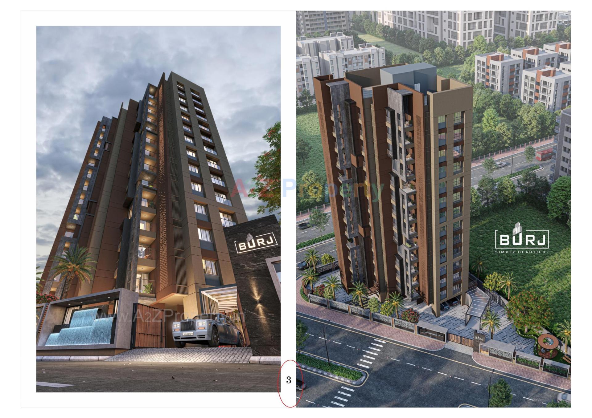 3D Elevation of real estate project Burj located at Rander, Surat, Gujarat