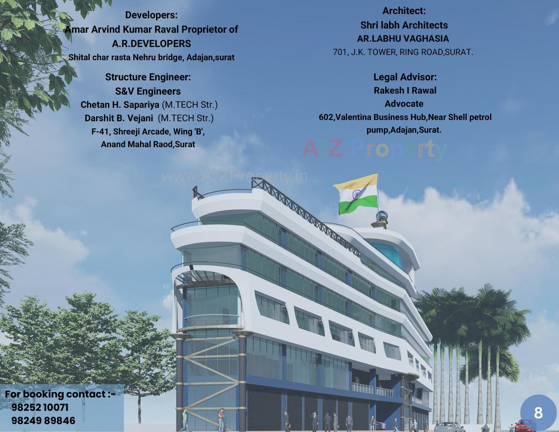 3D Elevation of real estate project Business Bay Center located at Adajan, Surat, Gujarat