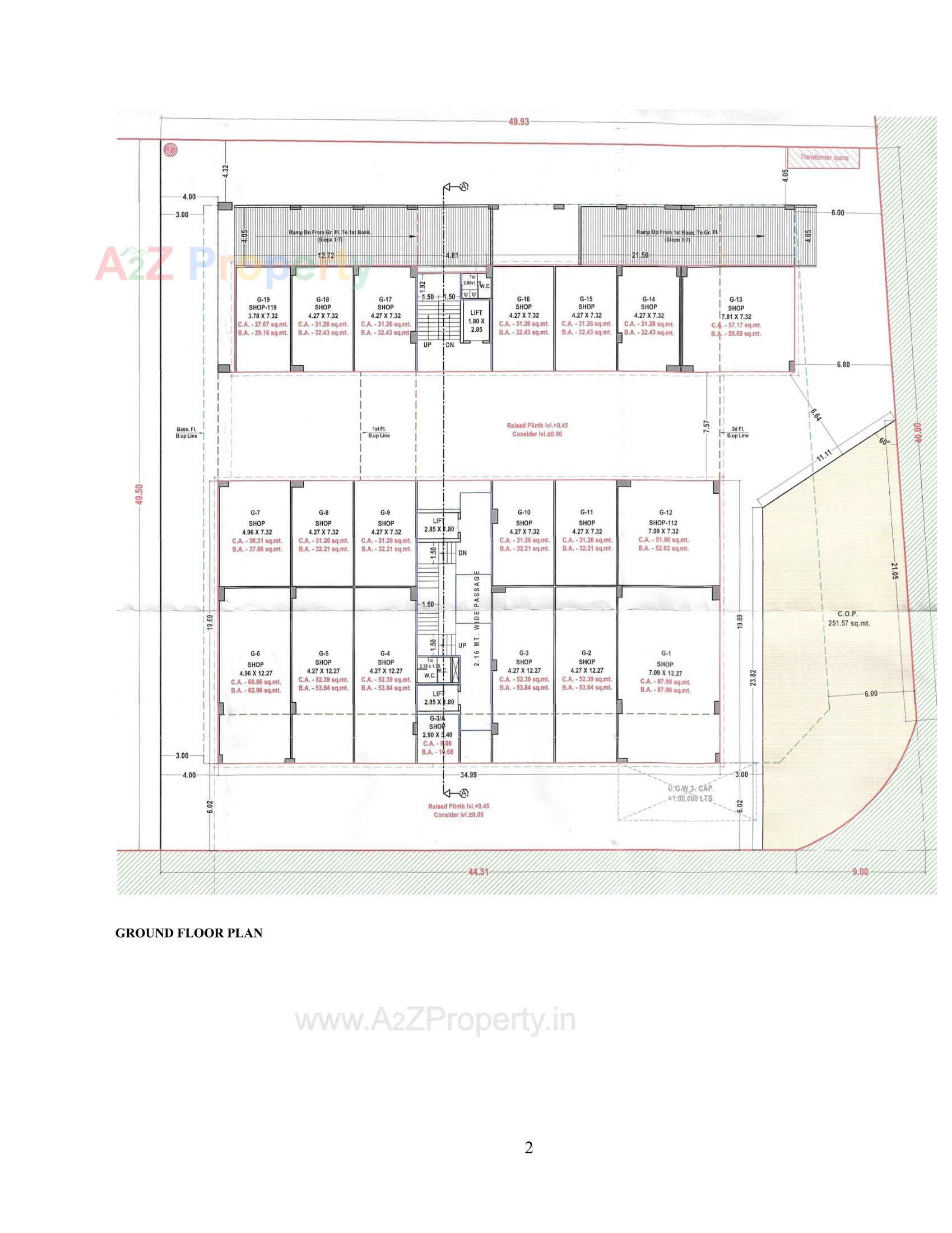 Layout of real estate project Cannon Street located at Vesu, Surat, Gujarat