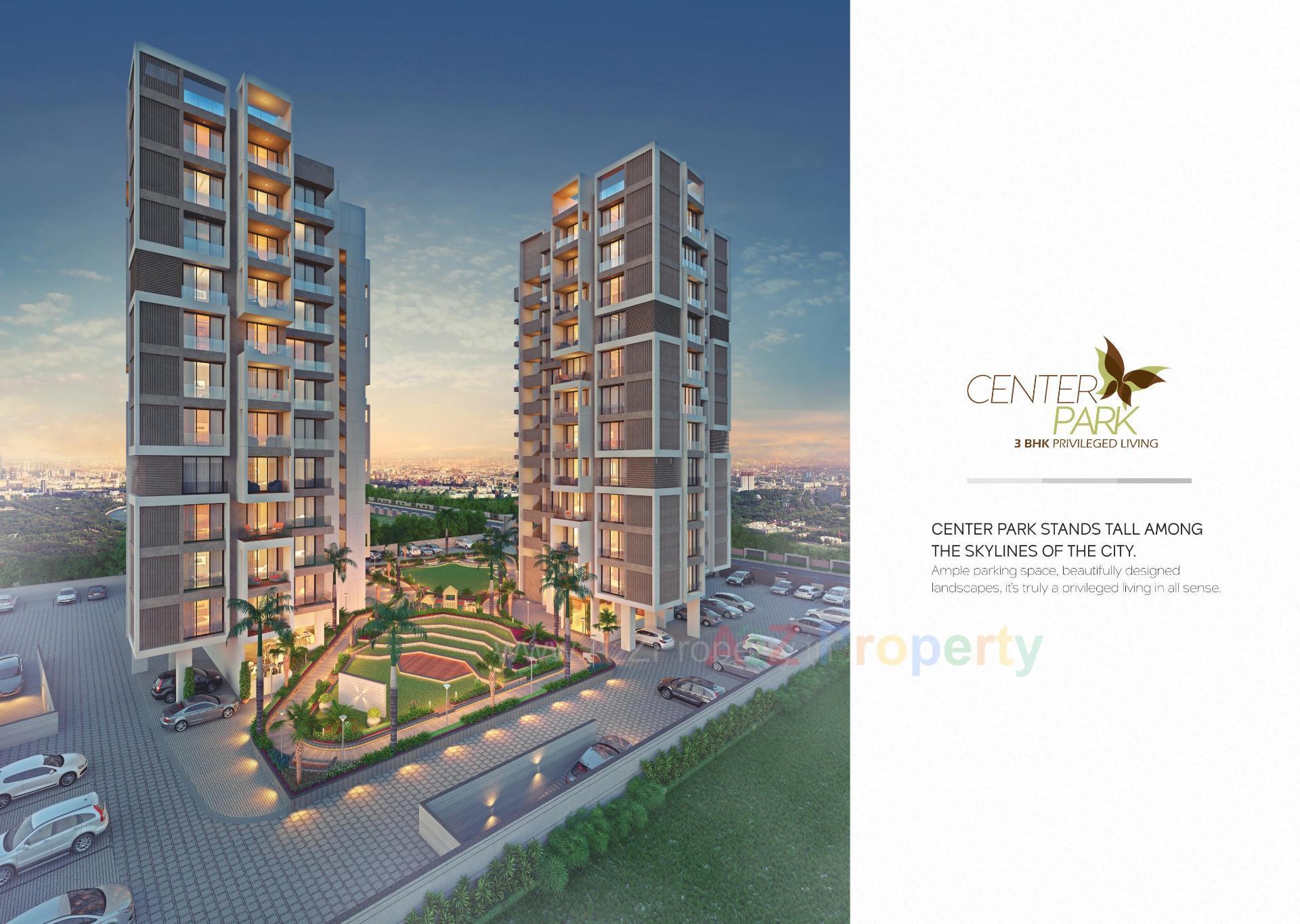 3D Elevation of real estate project Center Park located at Katargam, Surat, Gujarat
