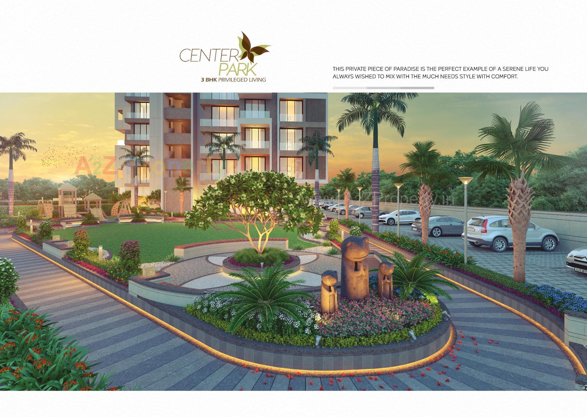 3D Elevation of real estate project Center Park located at Katargam, Surat, Gujarat