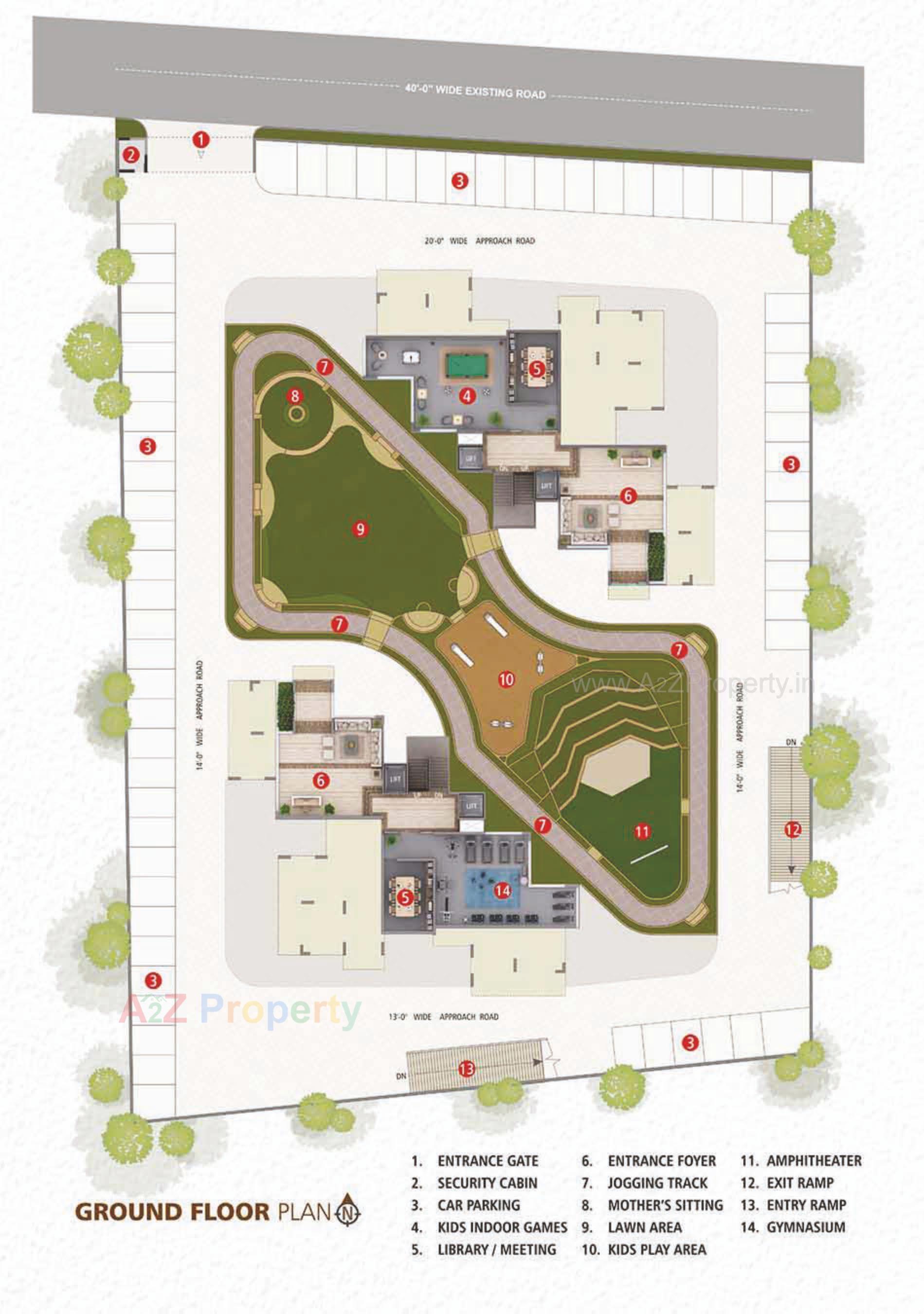 Layout of real estate project Center Park located at Katargam, Surat, Gujarat