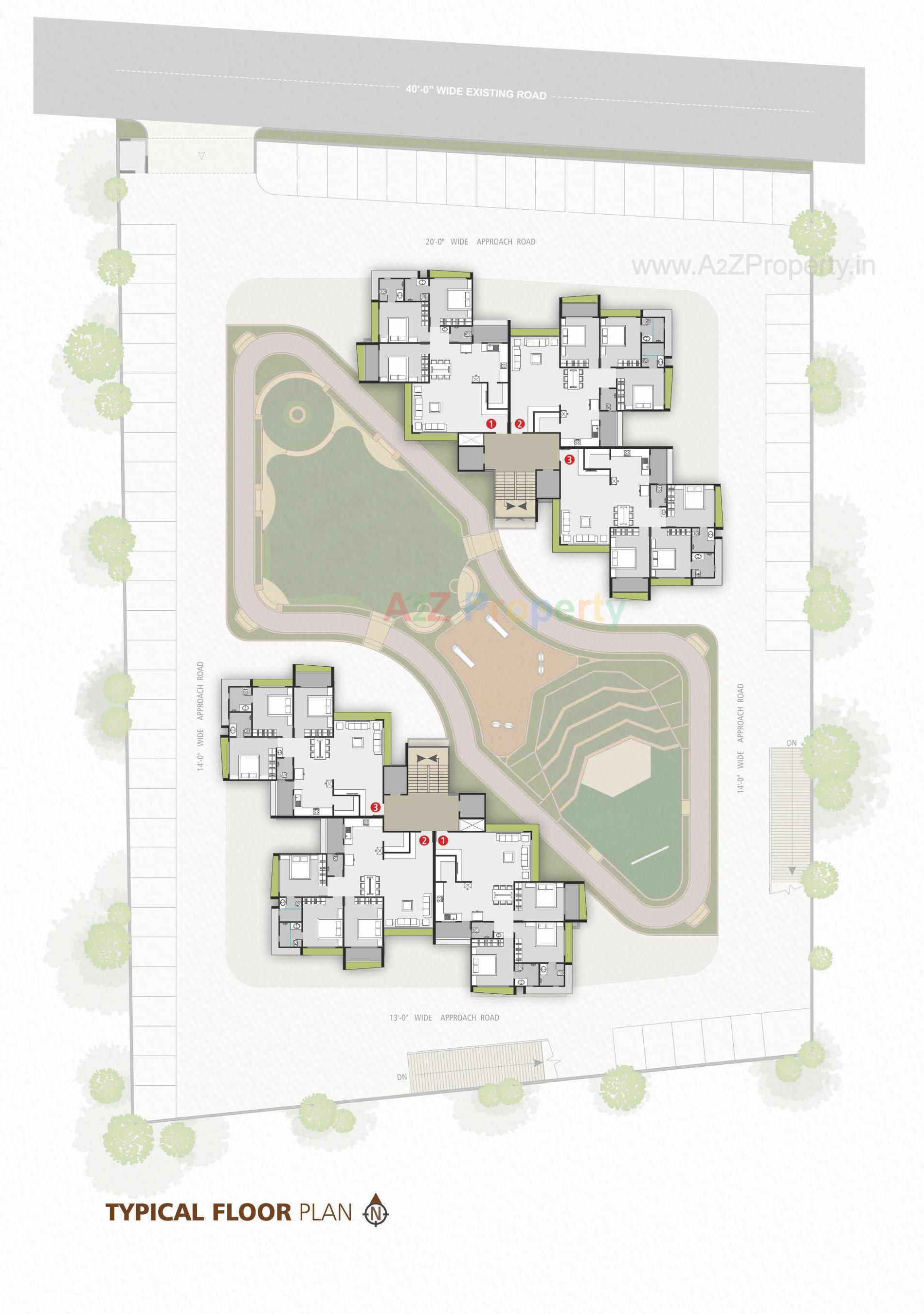 Layout of real estate project Center Park located at Katargam, Surat, Gujarat