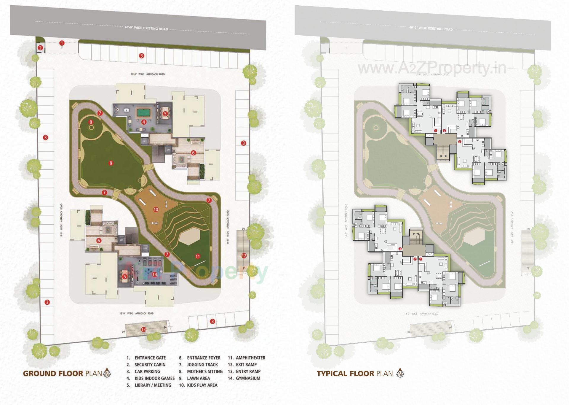 Layout of real estate project Center Park located at Katargam, Surat, Gujarat