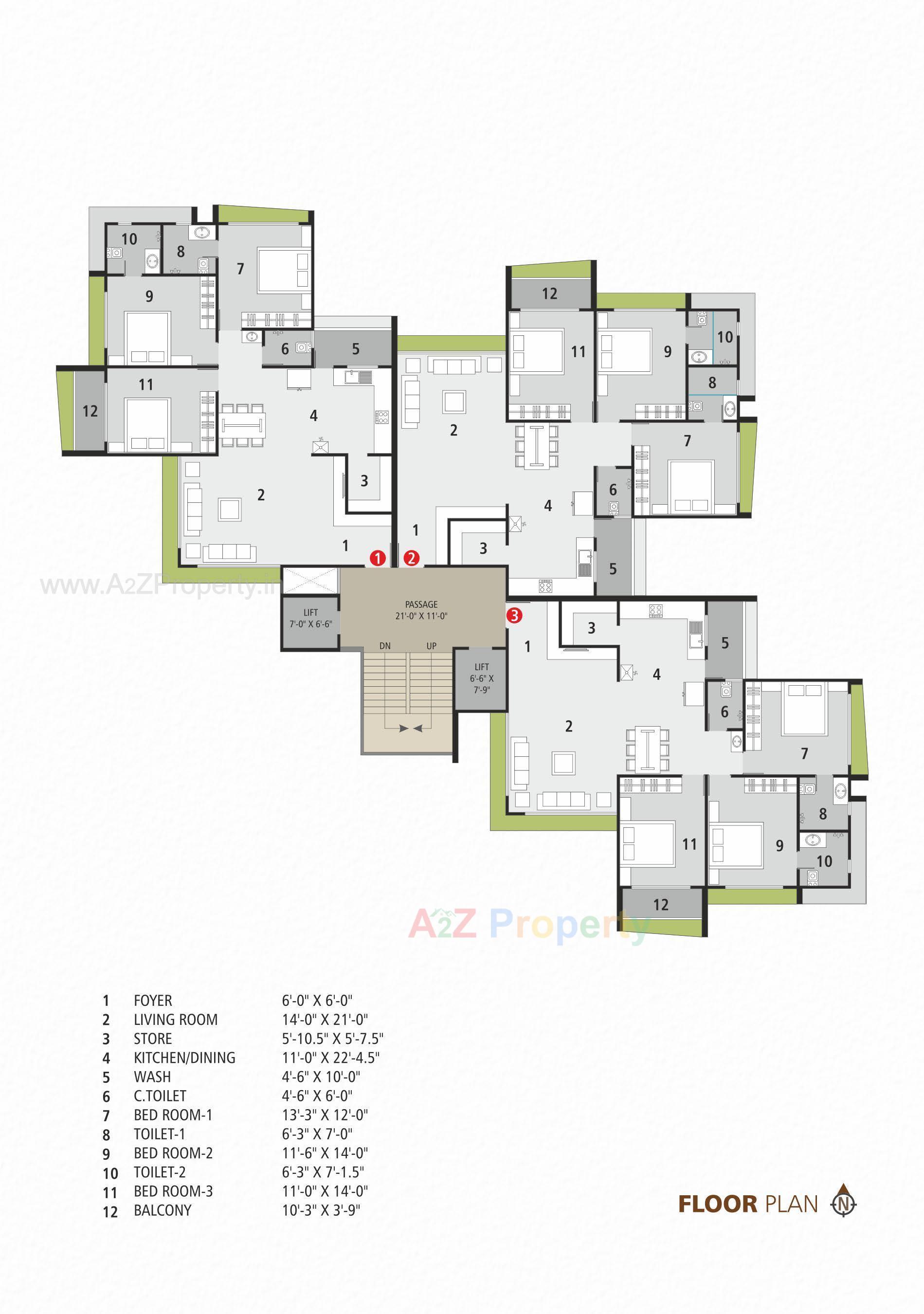 Layout of real estate project Center Park located at Katargam, Surat, Gujarat