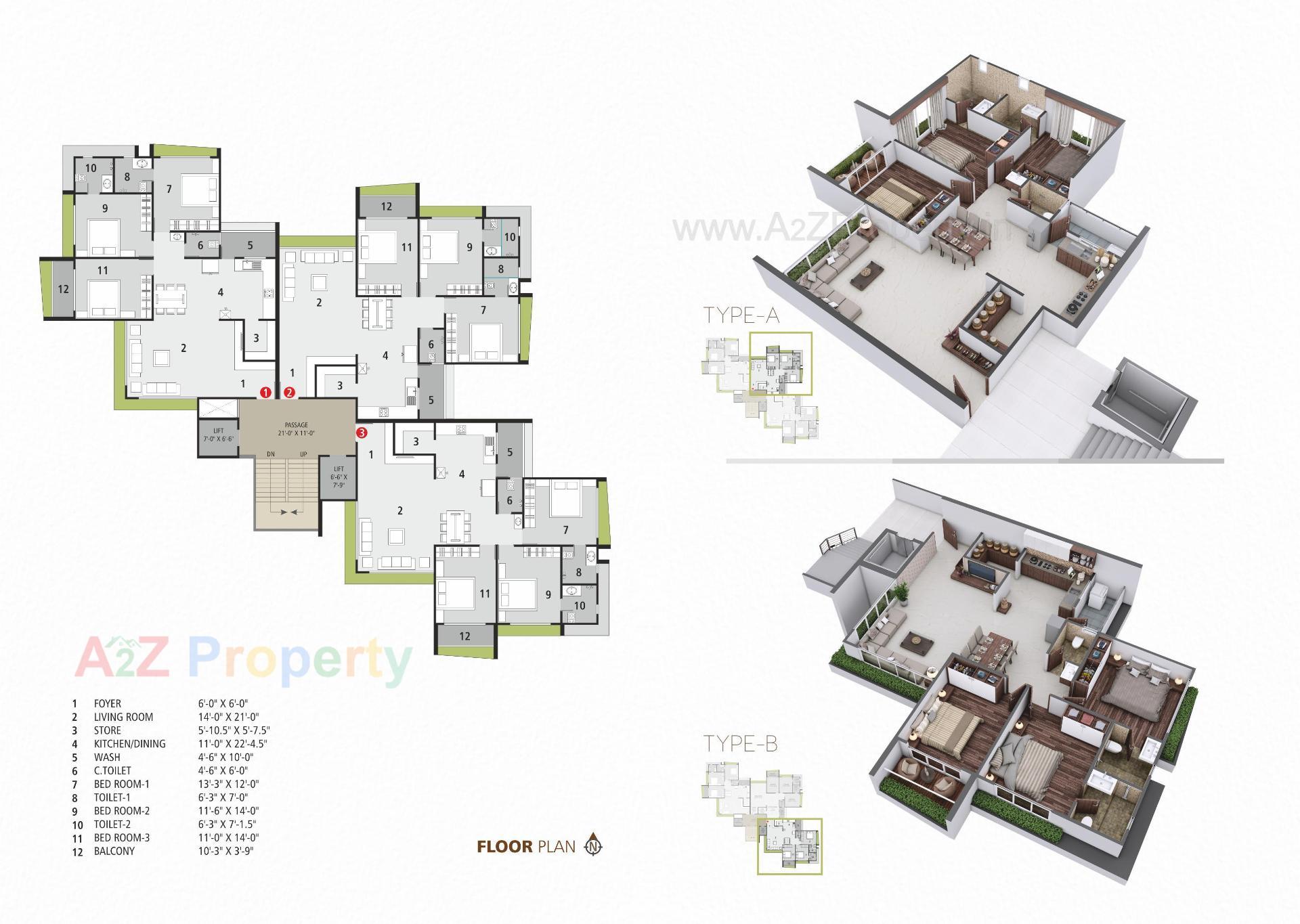 Layout of real estate project Center Park located at Katargam, Surat, Gujarat