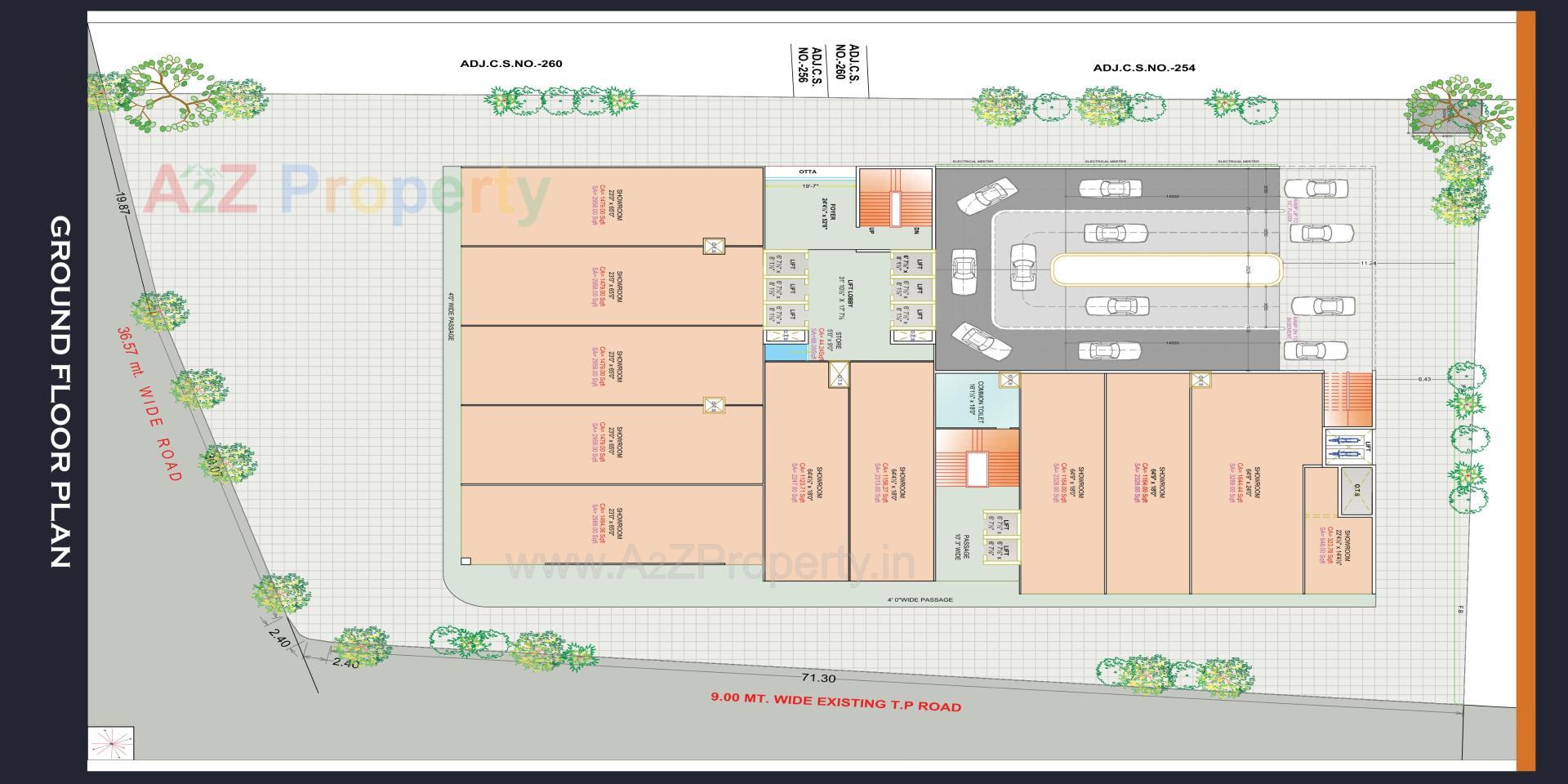 Layout of real estate project Central Business Hub located at Umra, Surat, Gujarat