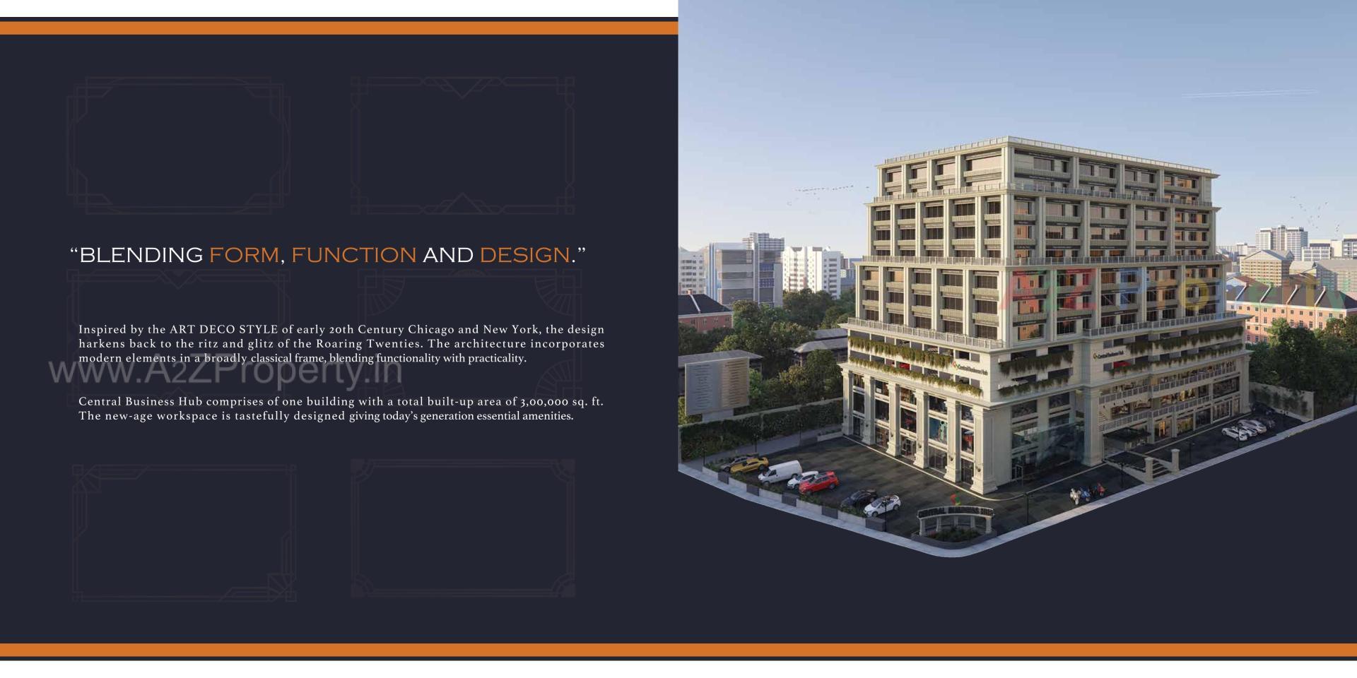 3D Elevation of real estate project Central Business Hub located at Umra, Surat, Gujarat