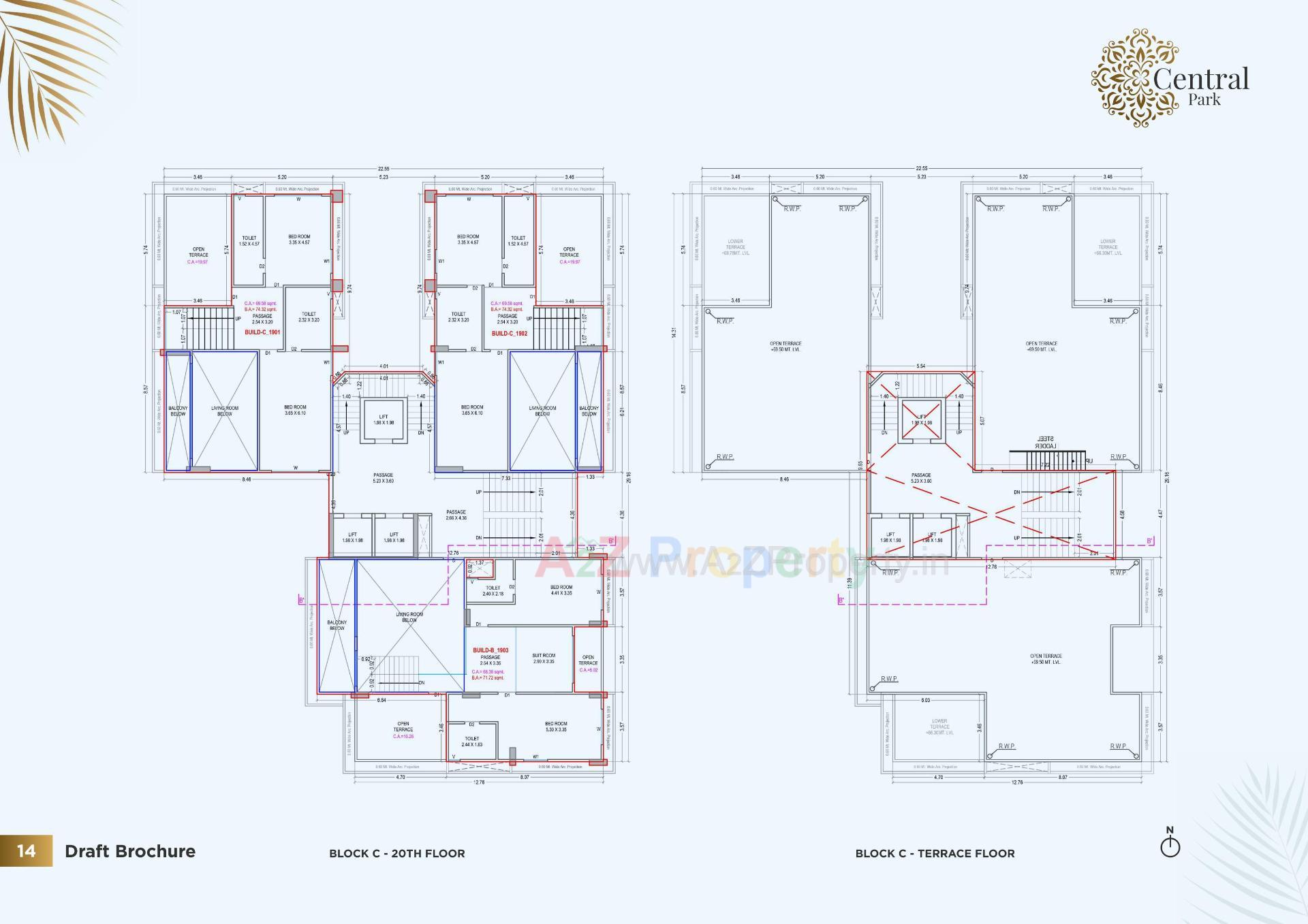 Layout of real estate project Central Park located at Pal, Surat, Gujarat