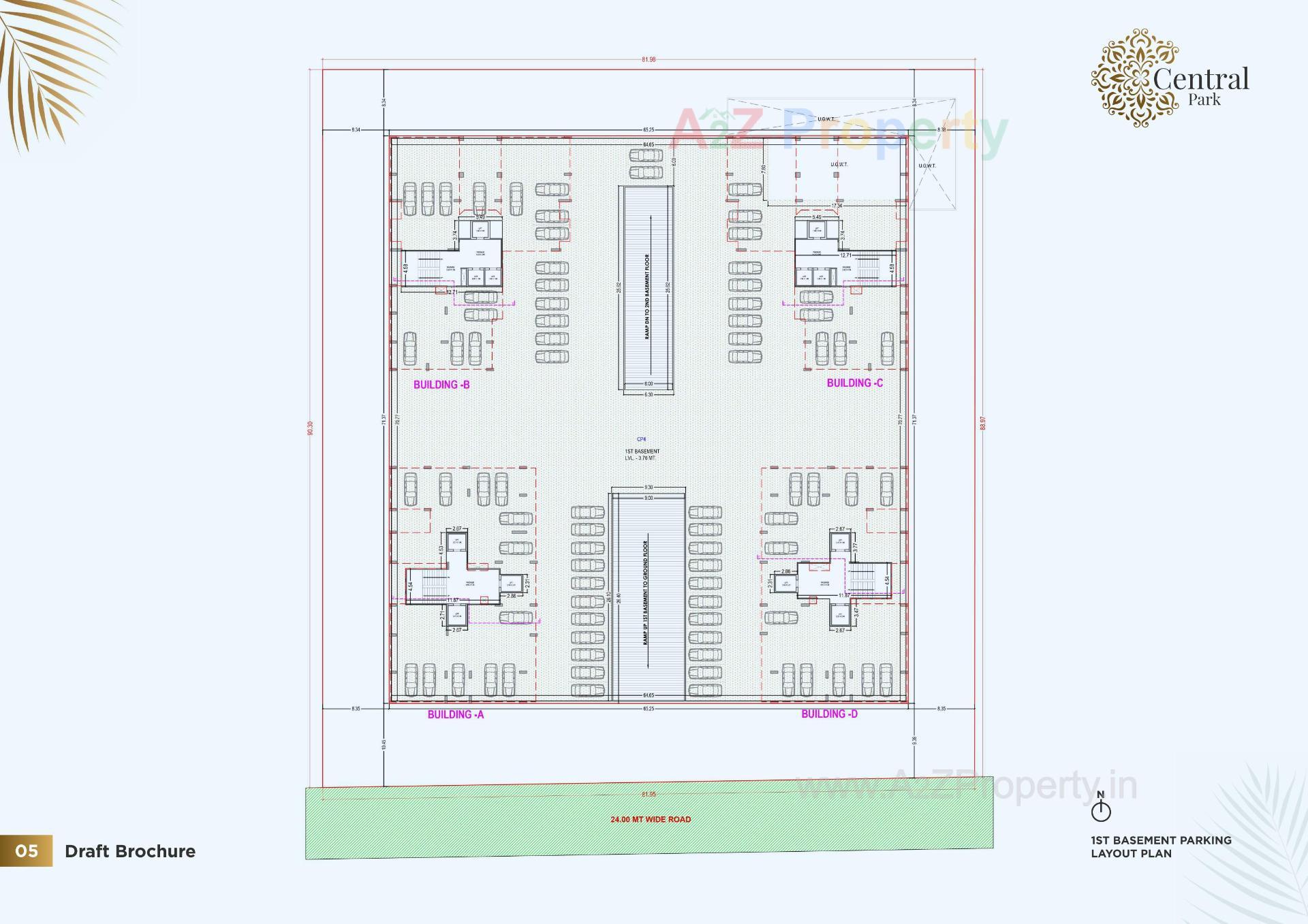 Layout of real estate project Central Park located at Pal, Surat, Gujarat