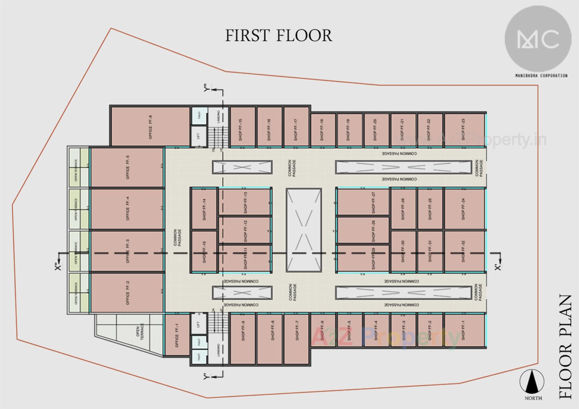 Layout of real estate project Central Plaza located at Bardoli, Surat, Gujarat