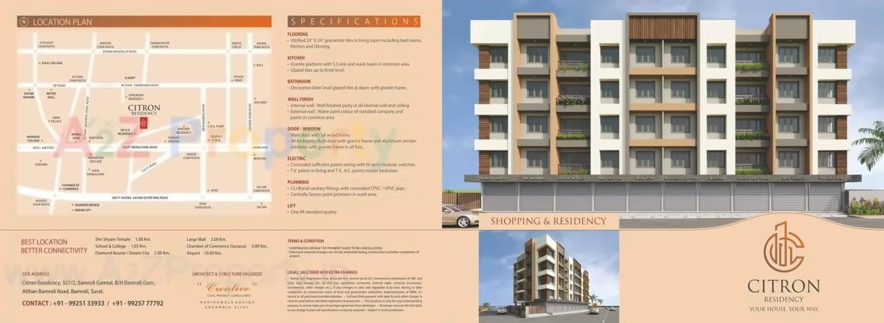  of real estate project Citron Residency located at Bamroli, Surat, Gujarat