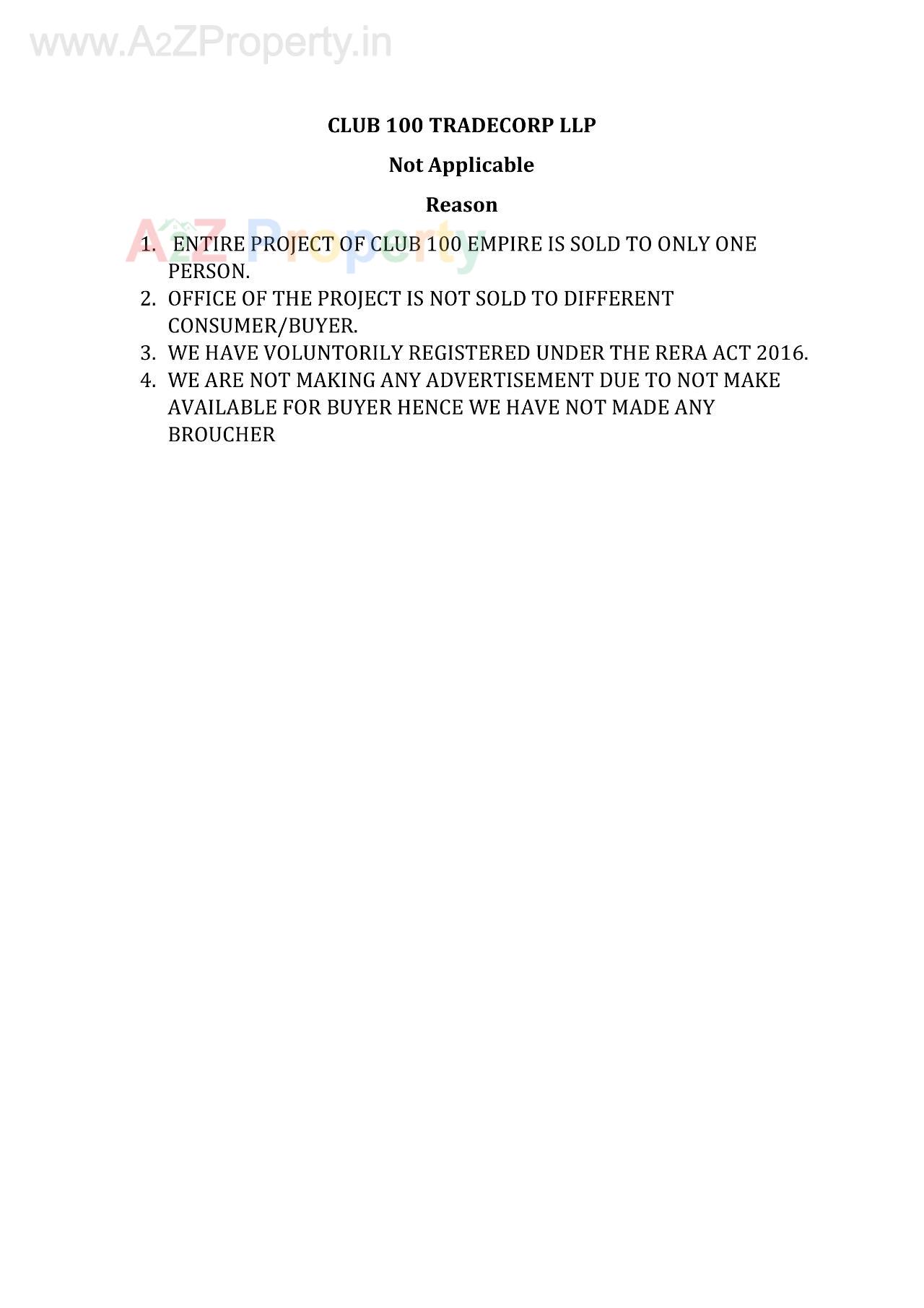  of real estate project Club 100 Empire located at Jahangir-pura, Surat, Gujarat