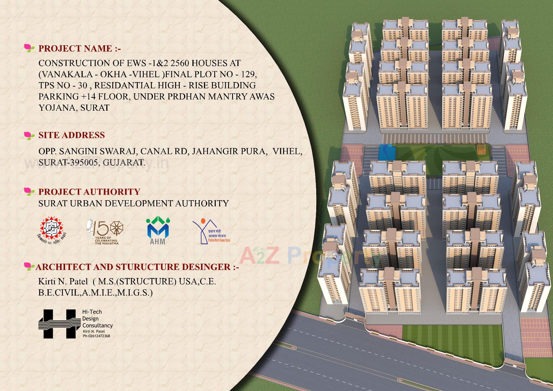 Layout of real estate project Construction Of Ews   Ews (2560 Houses) Under Pmay At Final Plot 129, T P S 30 (vanakla Okha  Vihel),at Vanakla Dist  Surat located at Vanakla, Surat, Gujarat