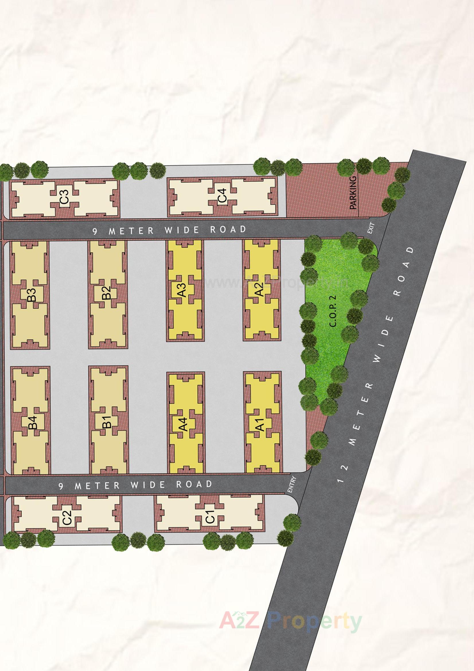 Layout of real estate project Construction Of Ews   Ews (2560 Houses) Under Pmay At Final Plot 129, T P S 30 (vanakla Okha  Vihel),at Vanakla Dist  Surat located at Vanakla, Surat, Gujarat