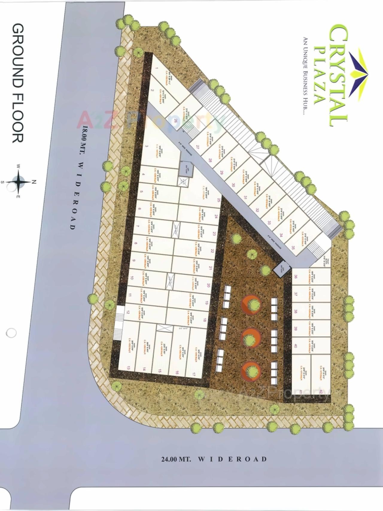 Layout of real estate project Crystal Plaza located at Puna, Surat, Gujarat