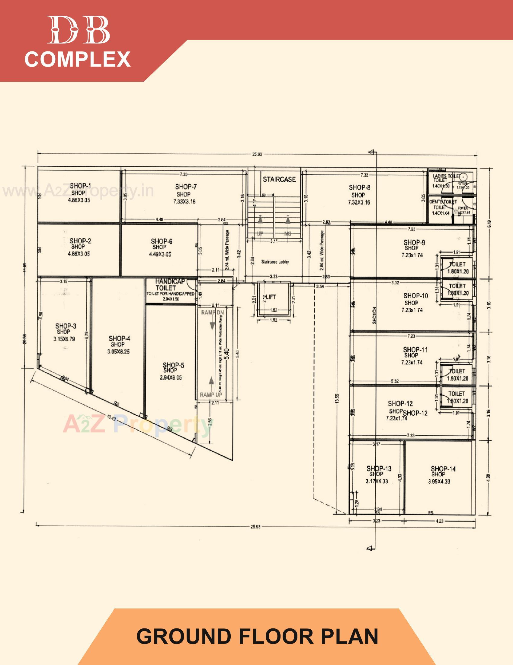 Layout of real estate project D B Complex located at Mandvi, Surat, Gujarat