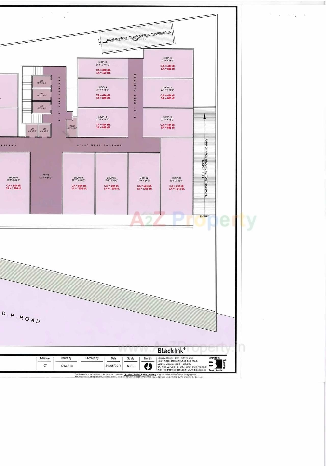 Layout of real estate project De' Ventura Textile Hub located at Anjana, Surat, Gujarat