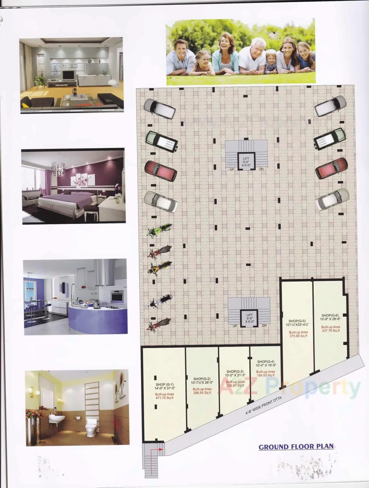 Layout of real estate project Dev Krupa Complex located at Kamrej, Surat, Gujarat