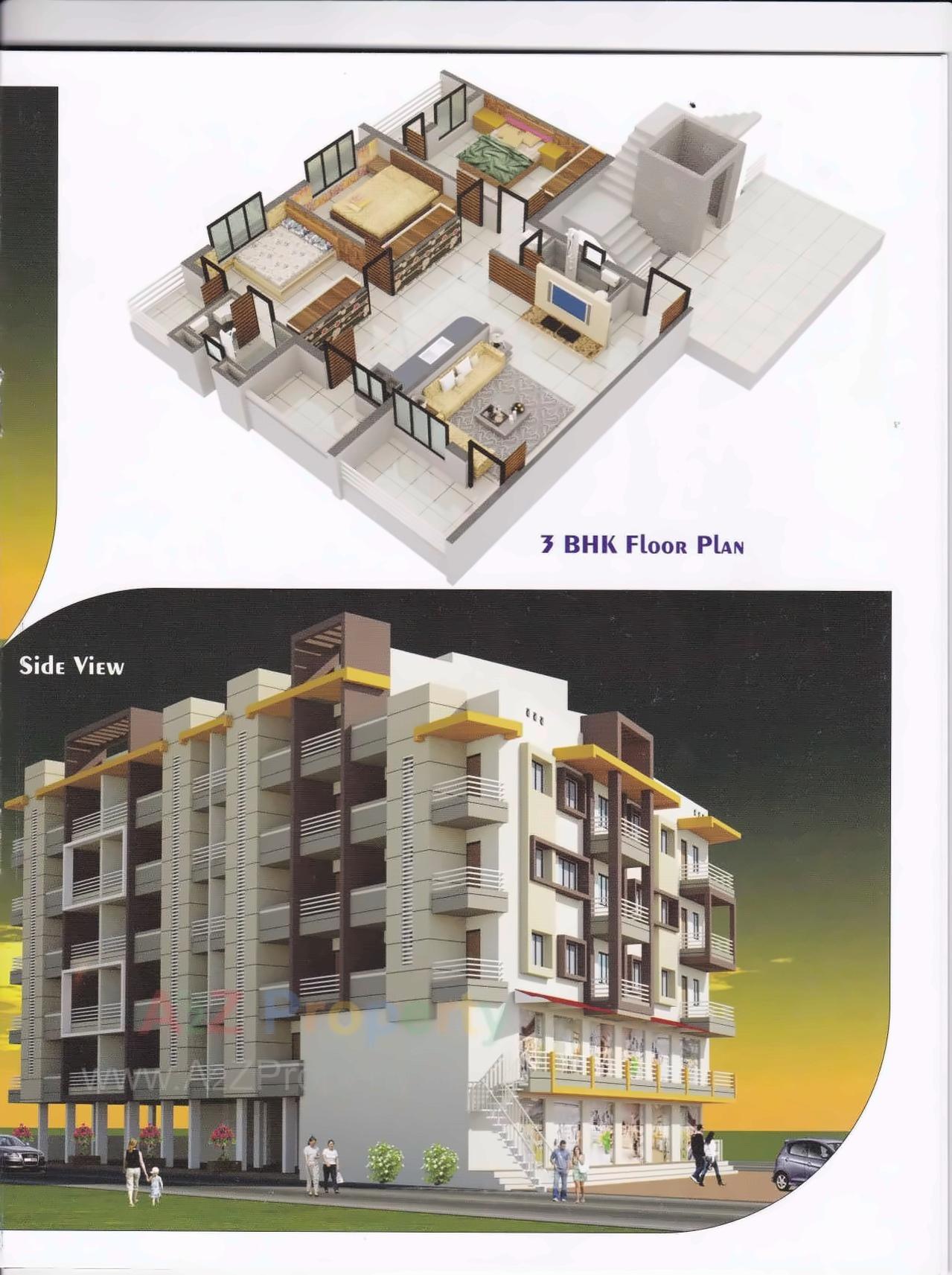 3D Elevation of real estate project Dev Krupa Complex located at Kamrej, Surat, Gujarat