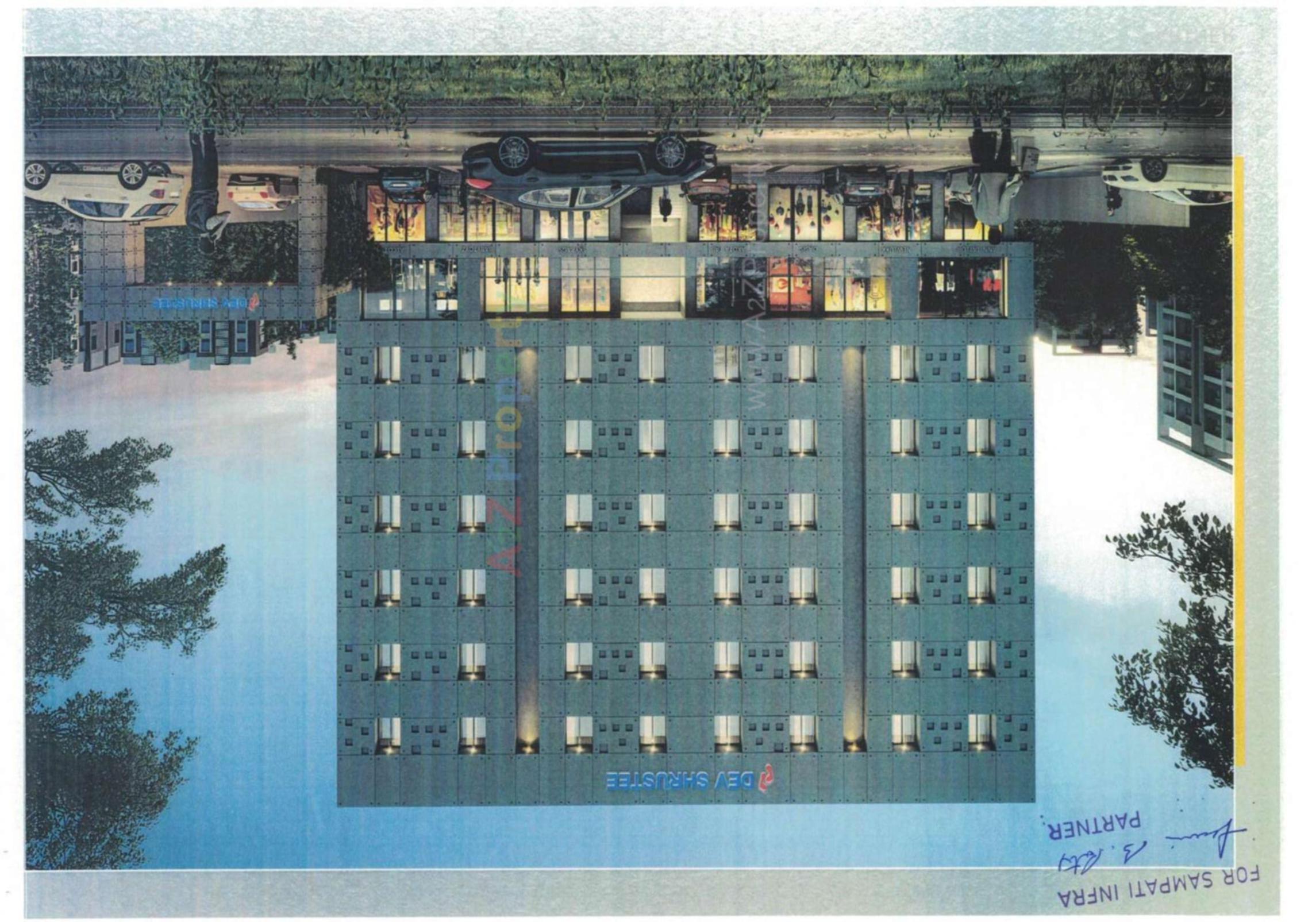 3D Elevation of real estate project Dev Shrustee located at Dindoli, Surat, Gujarat