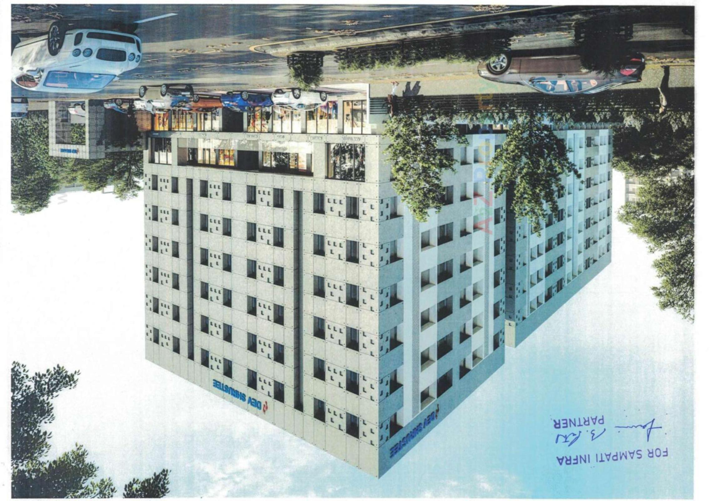 3D Elevation of real estate project Dev Shrustee located at Dindoli, Surat, Gujarat