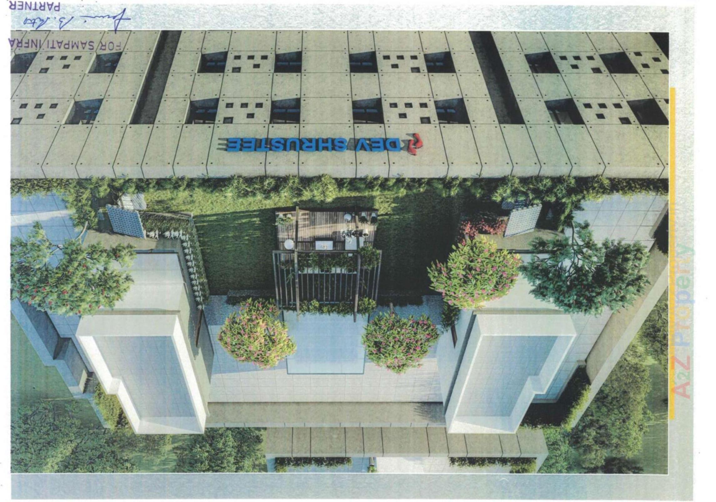 Layout of real estate project Dev Shrustee located at Dindoli, Surat, Gujarat