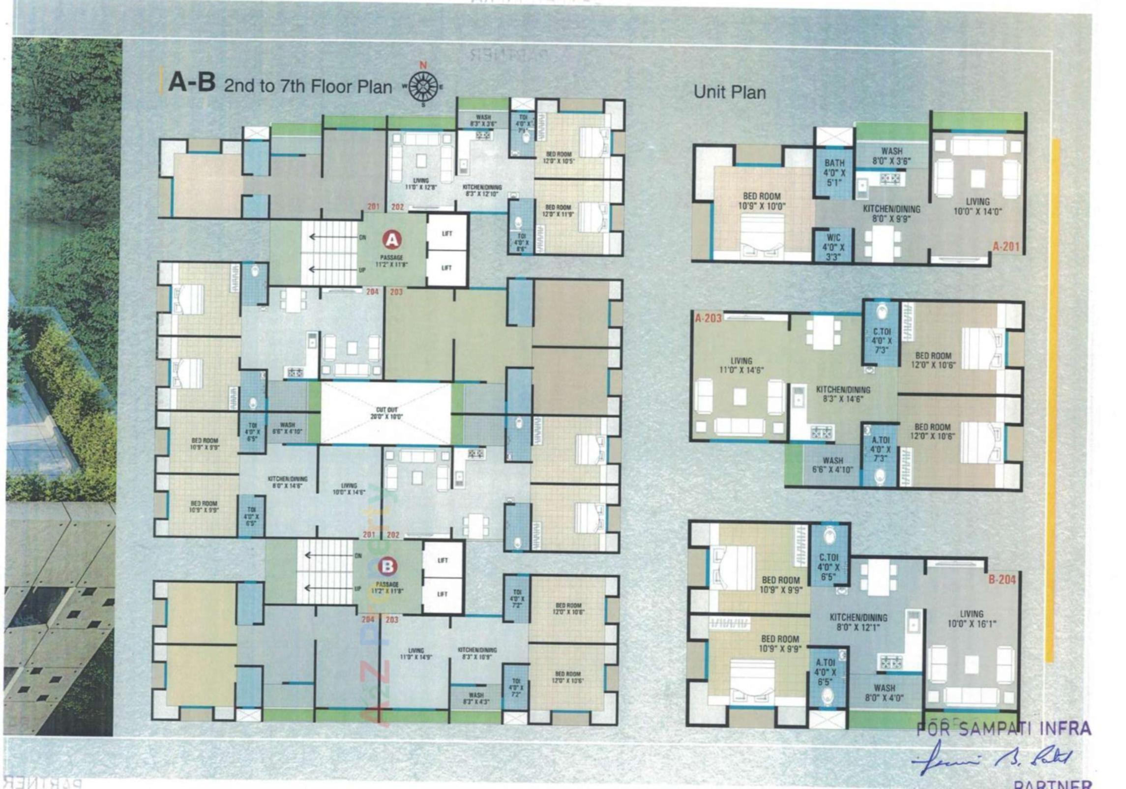 Layout of real estate project Dev Shrustee located at Dindoli, Surat, Gujarat