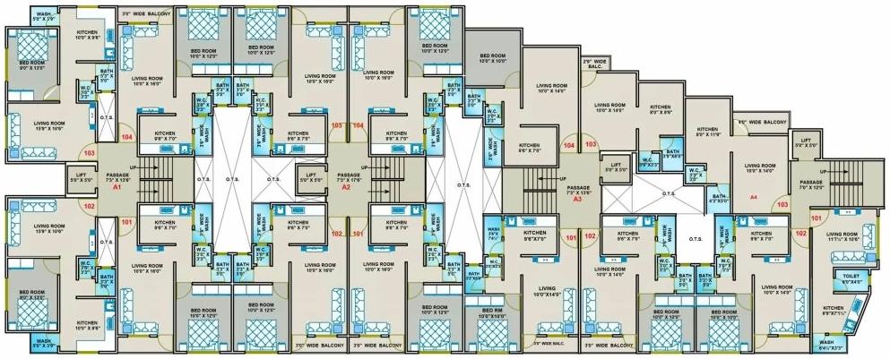 Layout of real estate project Devdarshan Residency located at Dindoli, Surat, Gujarat