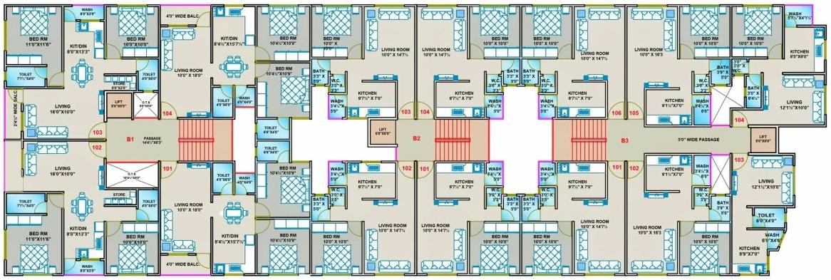 Layout of real estate project Devdarshan Residency located at Dindoli, Surat, Gujarat