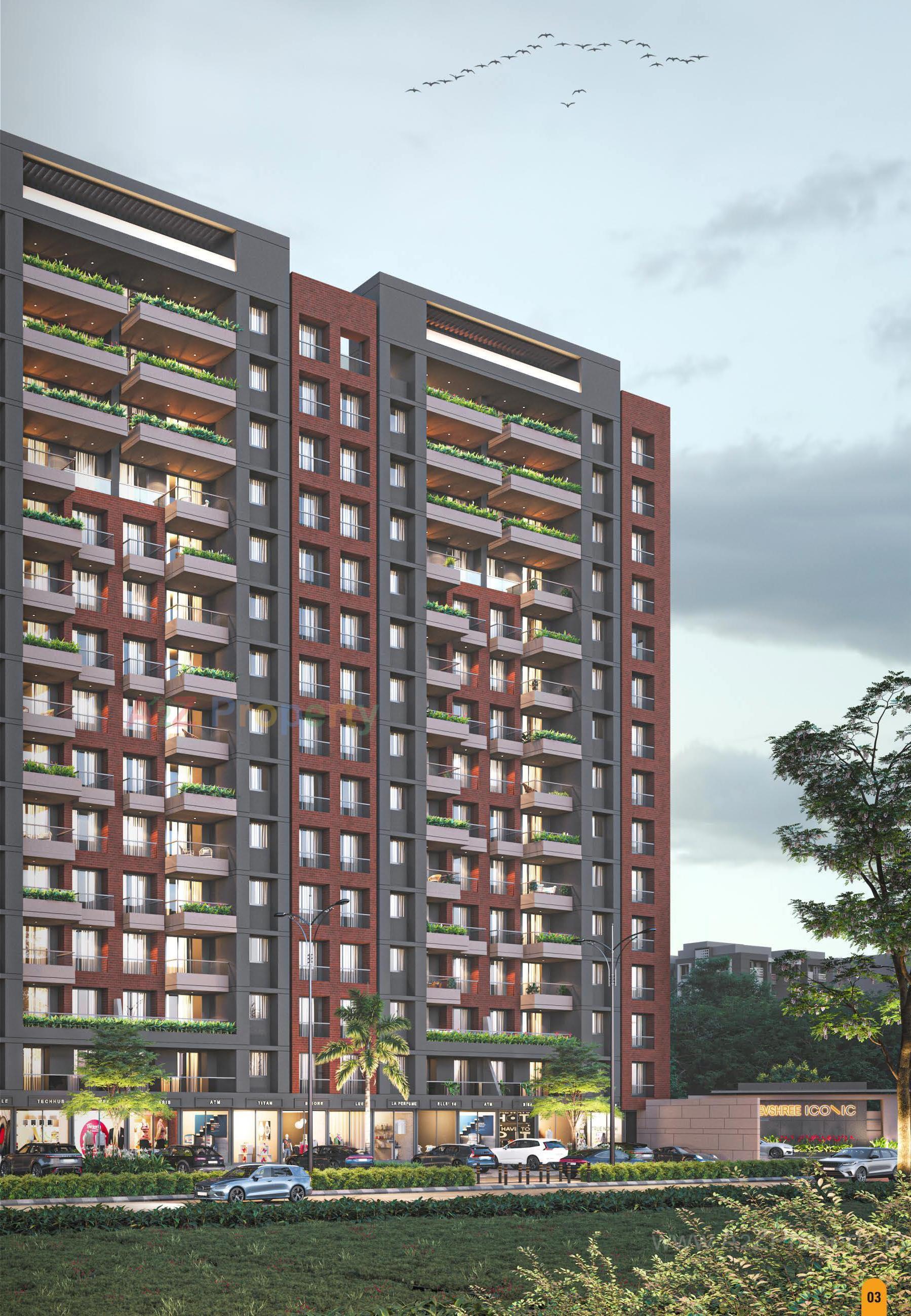3D Elevation of real estate project Devshree Iconic located at Surat, Surat, Gujarat